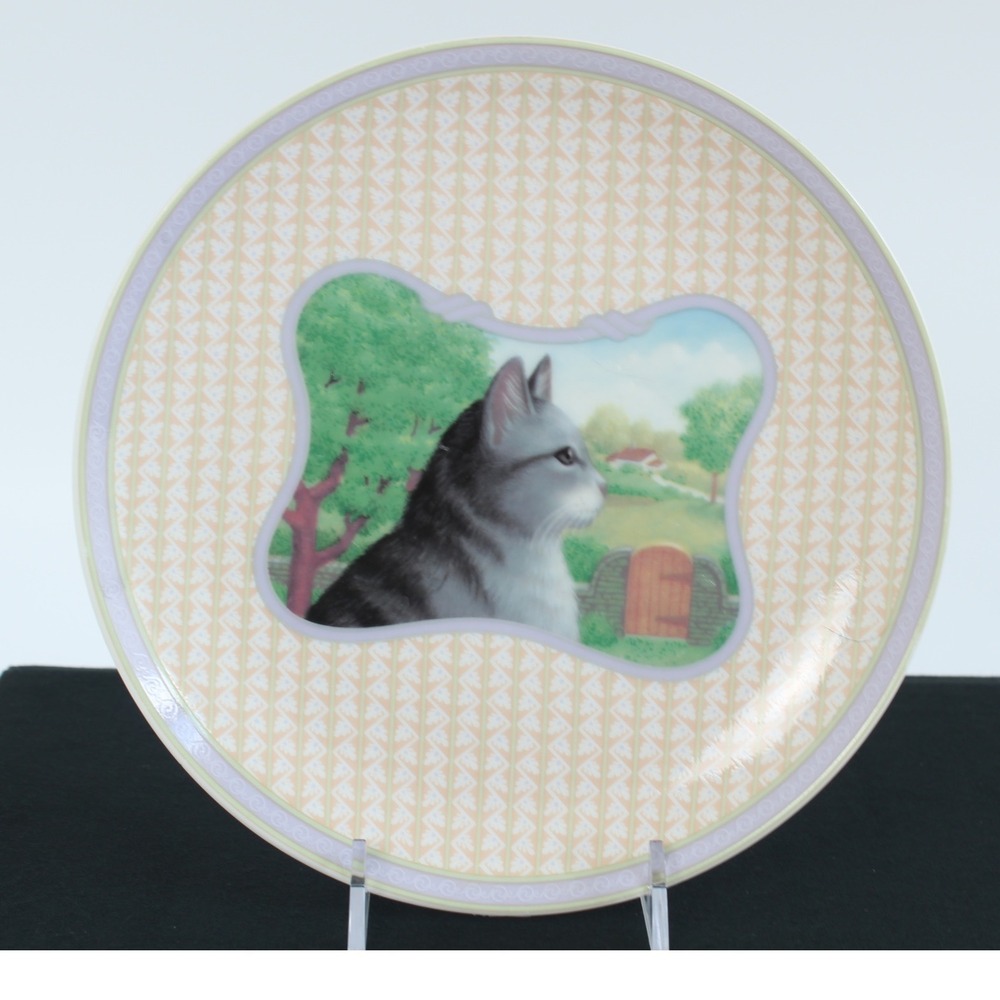 Lynn Hollyn Town &‎ Country Collection Cat Decorative Plate Porcelain Japan 7.5"